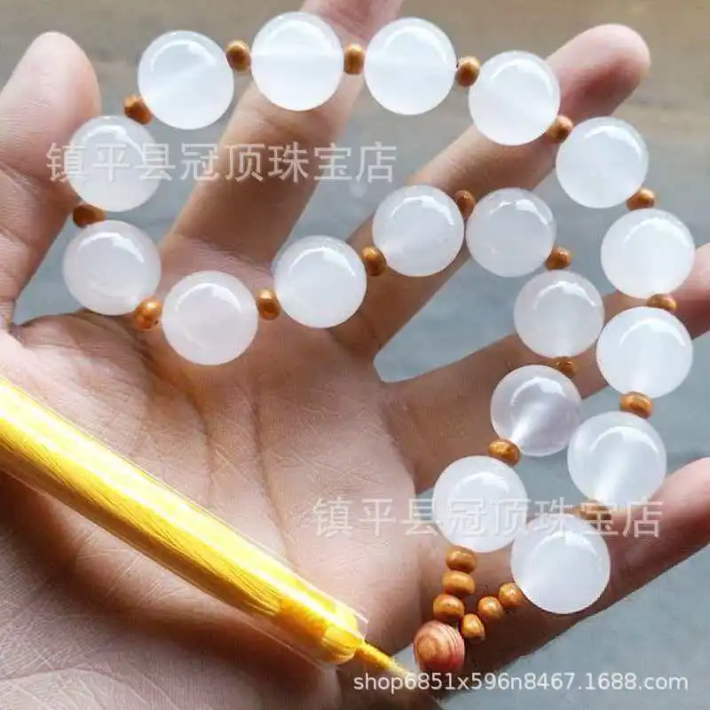 Buddhist Prayer Afghan 16mm Round Beads Jade Handheld Piece Hand