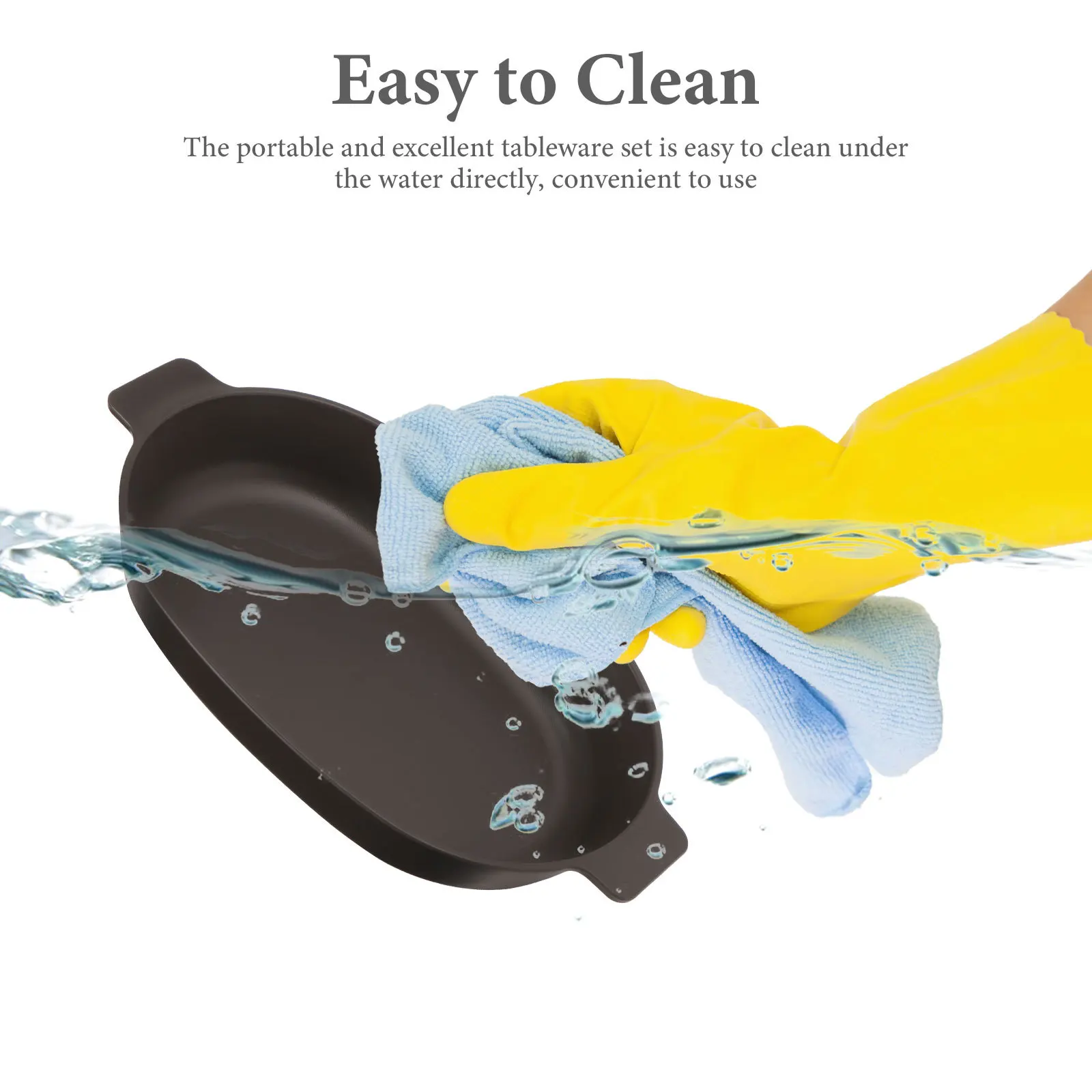 مجموعة واحدة من أدوات المائدة البلاستيكية المحمولة القابلة لإعادة الاستخدام وخفيفة الوزن للتخييم والنزهات وأطباق الشواء ومجموعة أدوات المائدة الخارجية #1