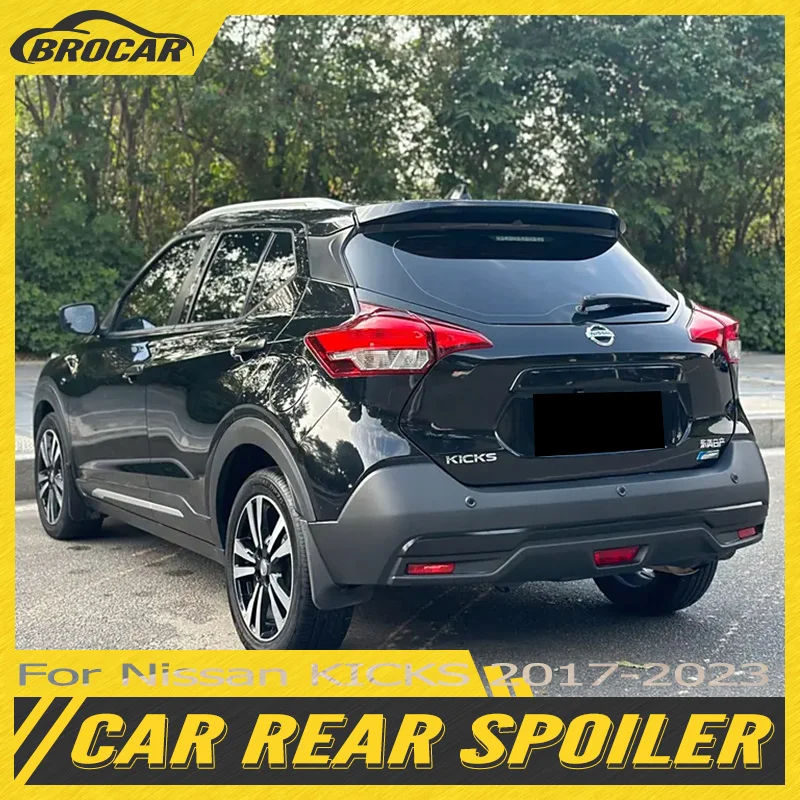 For 2017 18 19 20 21 22 23 Nissan KICKS Original No Lights High Quality ABS Plastic Gloss Black Spoiler Trunk Boot Wing Spoiler