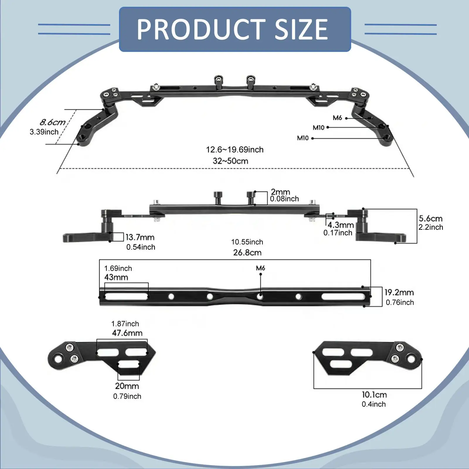 Lightweight Motorcycle Handlebar Balance Bar Accessory for Niu Ninebot Comfortable Grip Practical Stable Design