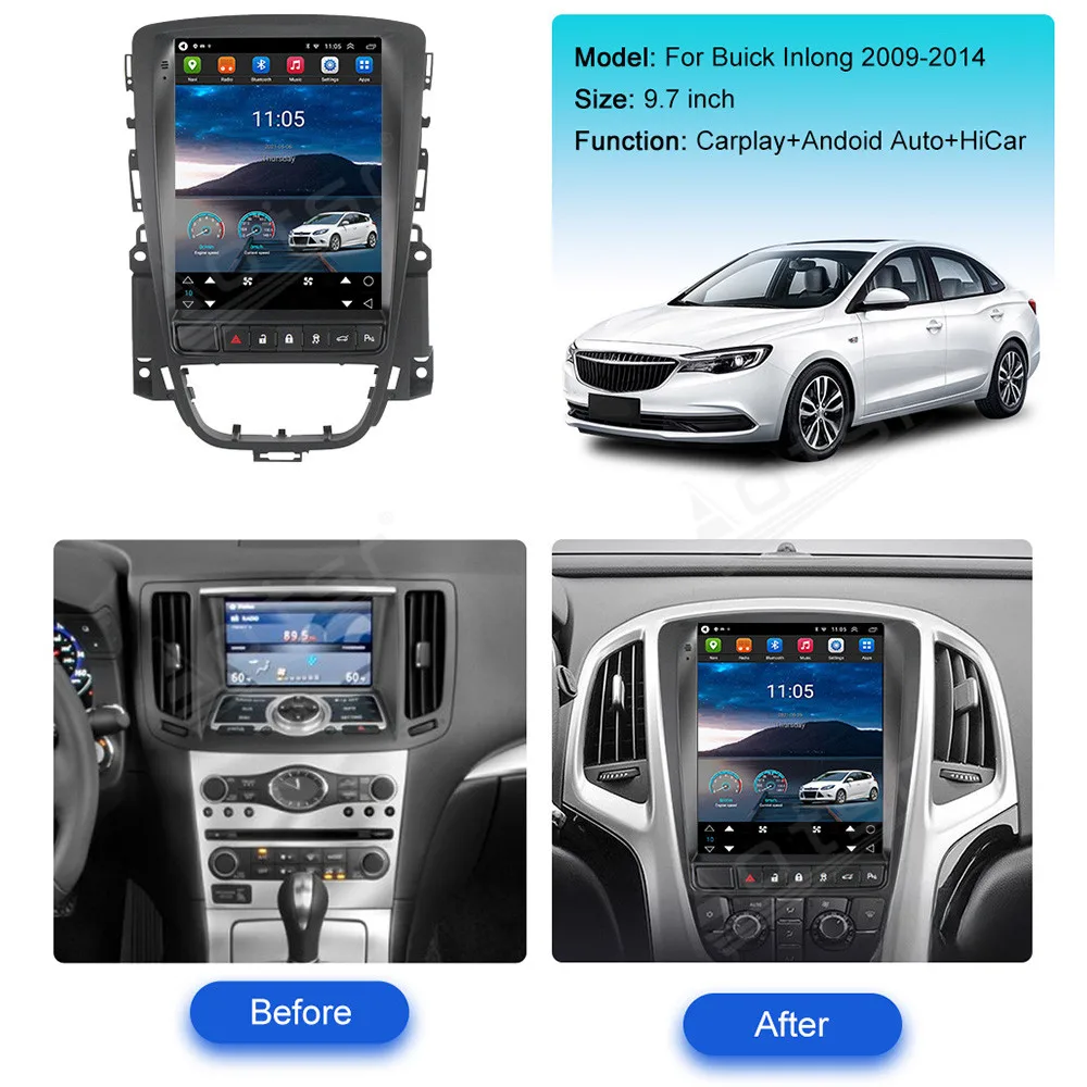 For Opel Astra J Buick Excelle Xt 2009 - 2016 Android Car Radio 2Din Autoradio Stereo Multimedia Video Player GPS Navigation