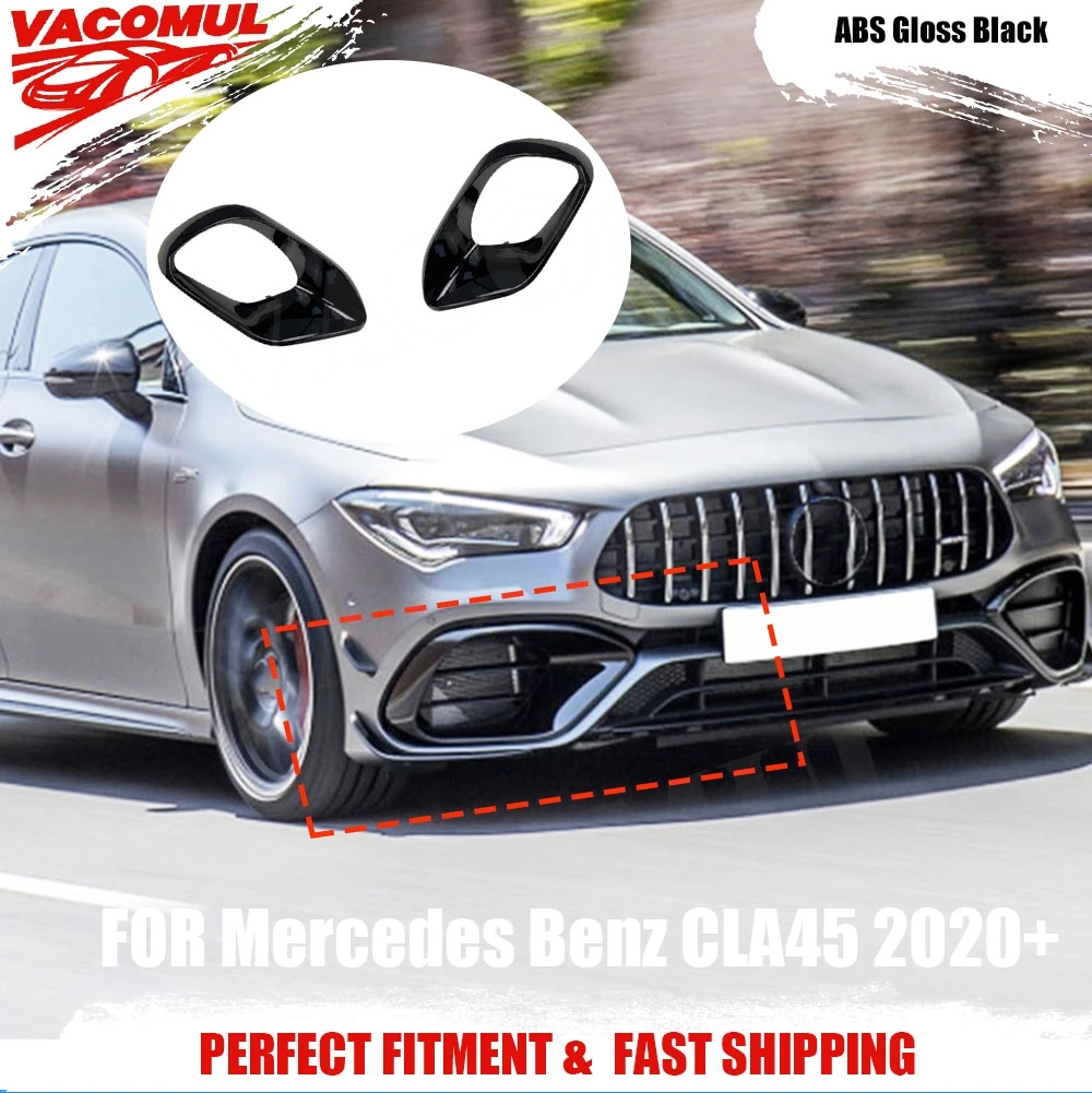

VACOMUL Dry Carbon Fiber Front Bumper Air Vent Cover Trim for Mercedes Benz W118 C118 CLA45 AMG 2020+ Foglamp Mesh Grill Frame