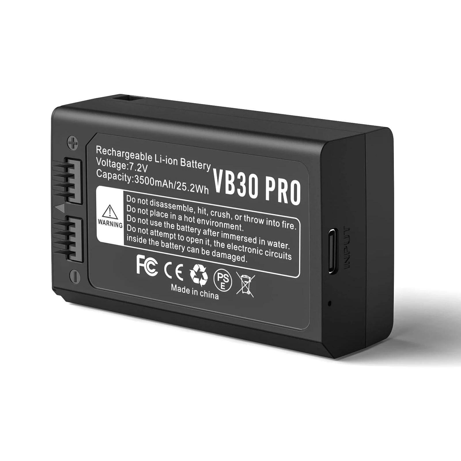 3500mAh VB30 Li-ion Battery Compatible with GODOX VB26 VB26A VB26B V1PRO V1 AD100PRO V860III V850III Flash 7.2V