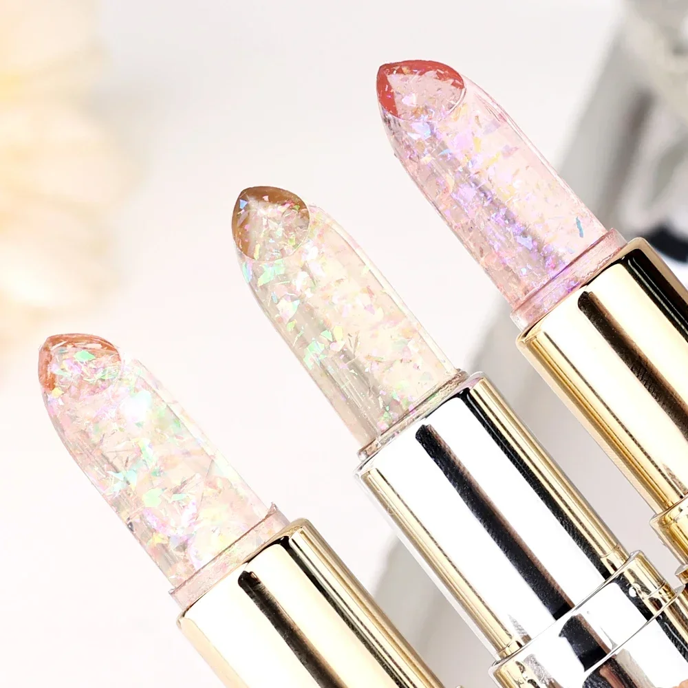 Dauerhafte feuchtigkeit spendende transparente Perle Lippenstift wasserdichte Farbwechsel Lippen balsam Gelee rosa Lippenstift koreanische Make-up-Kosmetik