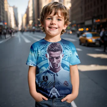 2024 European Cup Champions Jersey Oversized Men's Football Clothing Cristiano Ronaldo Boys T-Shirts Children's Unisex Size Tops