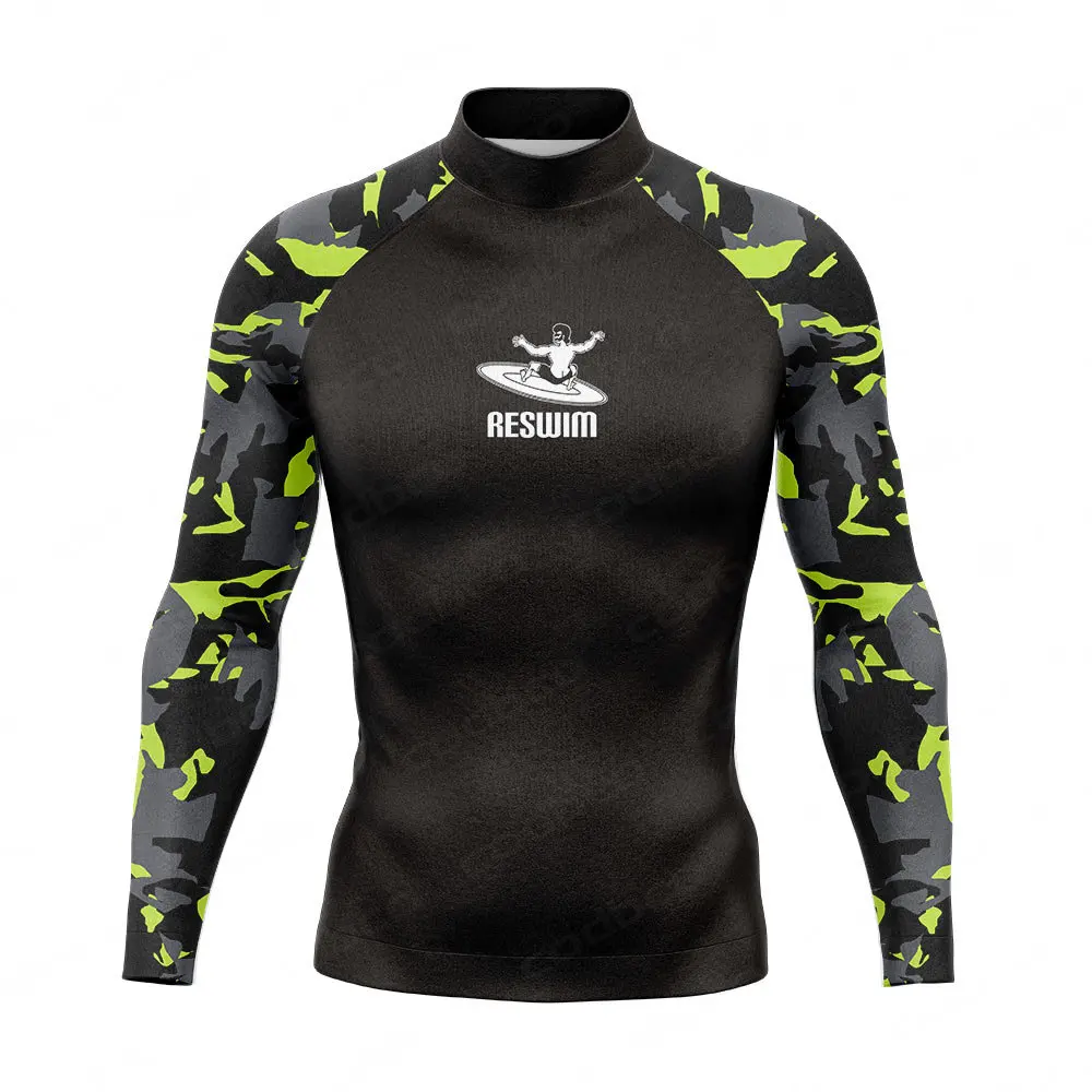 2024 męska Rashguard z długim rękawem strój do surfingu do nurkowania t-shirty kąpielowe ochrona plażowa UV rashguardy stroje kąpielowe