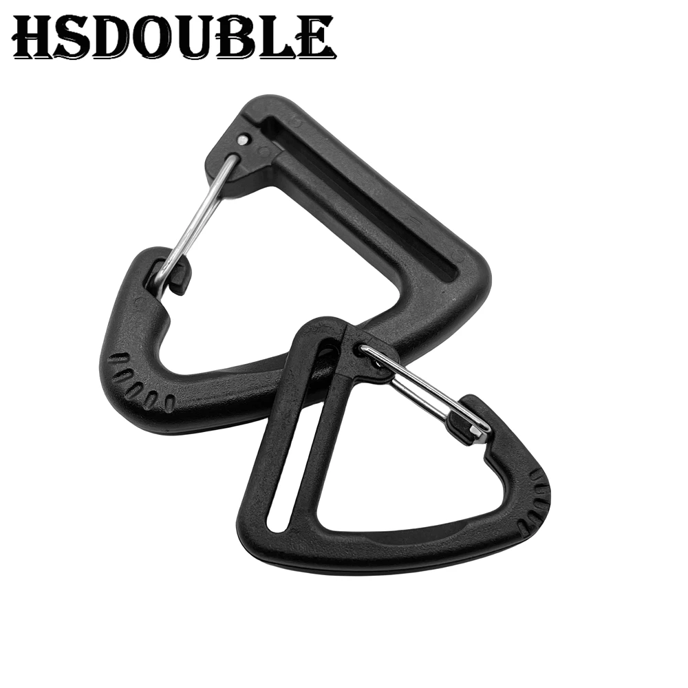 5 Pcs/Pack Plastic Triangle Carabiner Spring Quickdraws Buckles Clip Hook Keychain Backpack Camping Hiking Outdoor Accessories