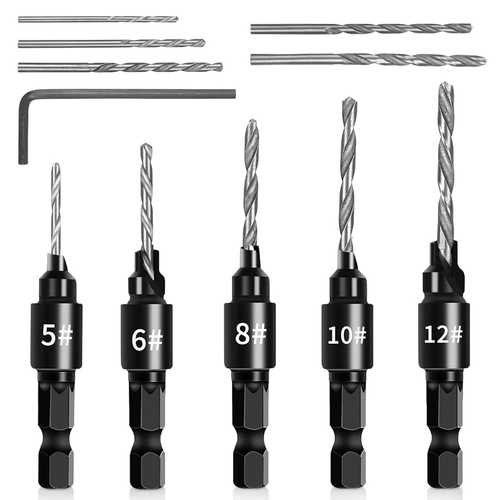 

Набор открывателей для плотников, шестиугольное сверло с потайной головкой, коническое сверло, инструмент для снятия фаски с расширяющимся отверстием