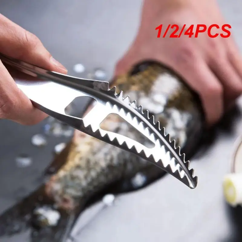 1/2/4PCS Stainless Steel Fish Scale Remover Cleaner Kitchen Fish Scaler Fish Skin Graters Cleaning Peeler Scaler Scraper for