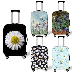 Edelweiss Irises Daisy Flower Luggage Cover Marguerite Travel Elastic Suitcase Protective Covers Anti-dust Trolley Case Cover