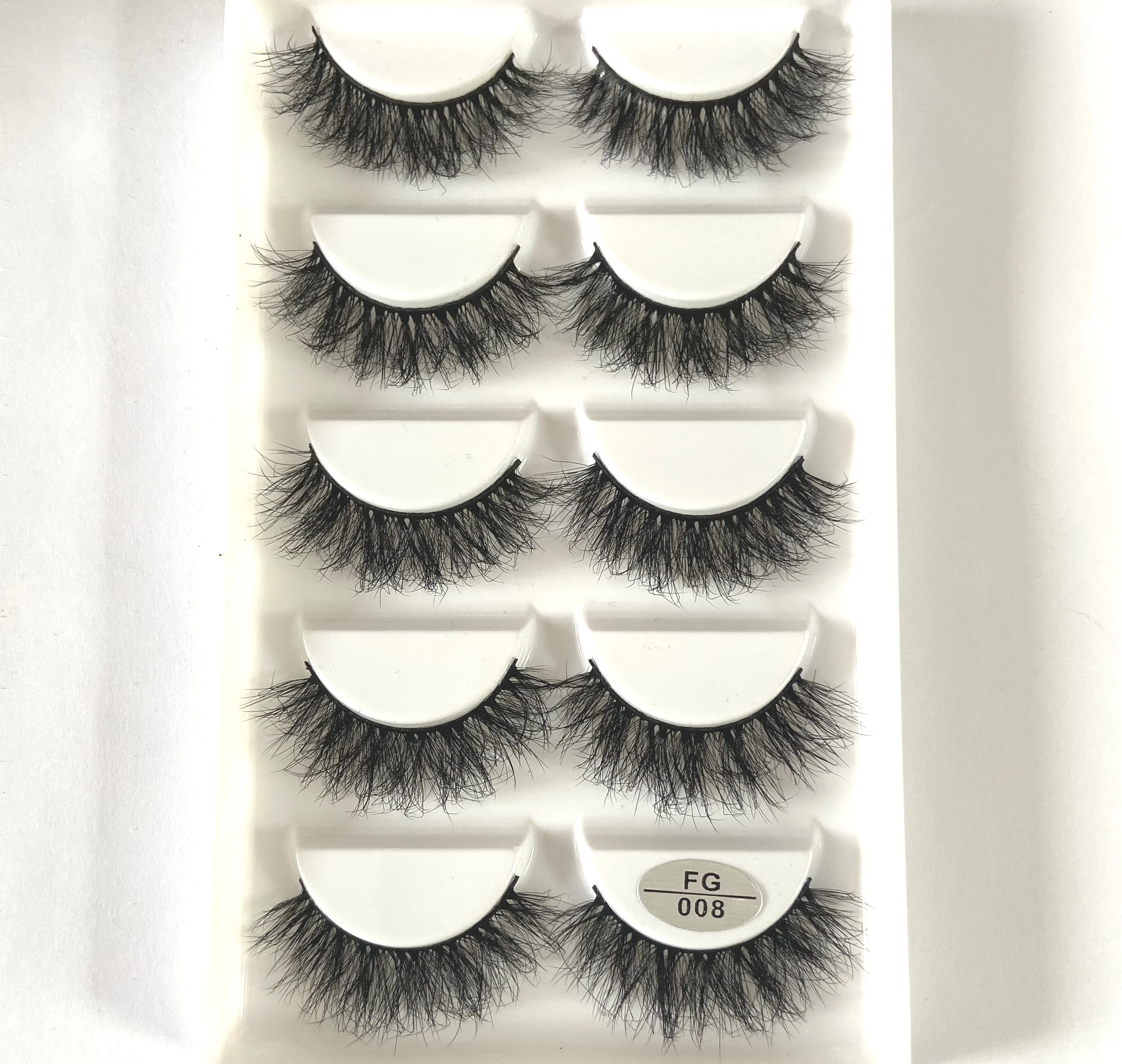 5 Pairs Handmade 3d mink lashes short False Eyelashes Dense Natural Long Messy Eye Lashes Reusable Stage Makeup False Eyelashes