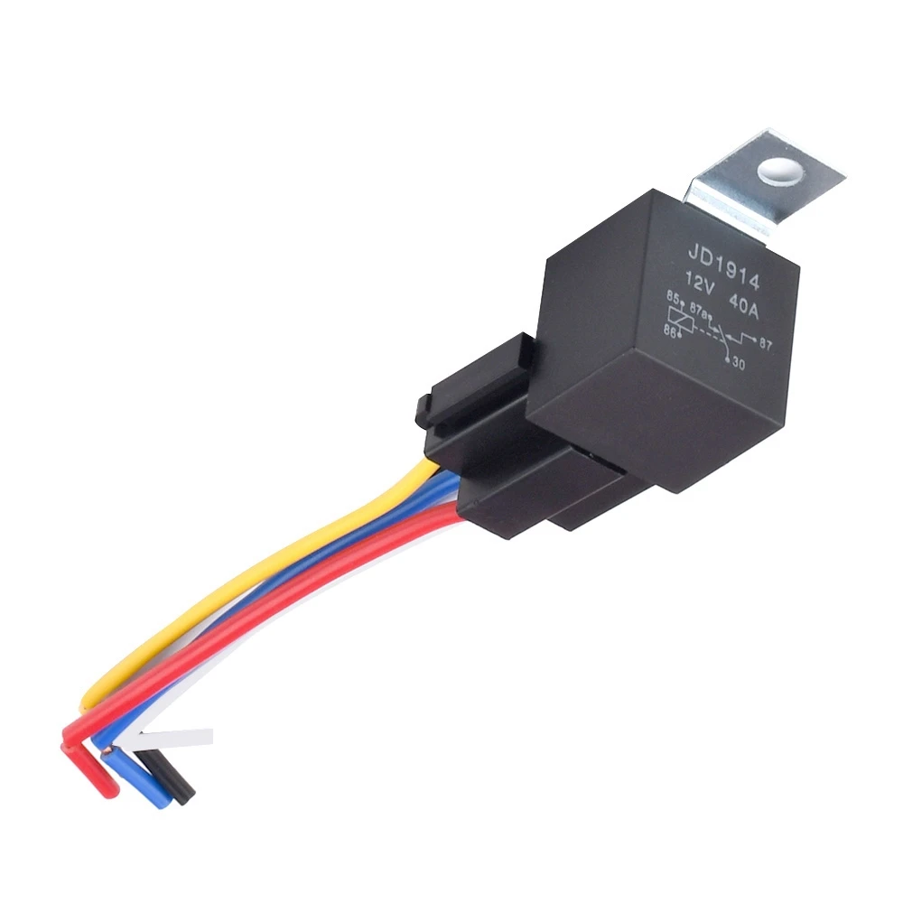 1 Stück Auto-Relais 12V 24V 40A 4P 5-polig Wasserdichtes Automobil-Relais JD1912 JD1914 JD2912 JD2914 Auto-Relais mit Kabelbaum und Relaissockel – Detail 14