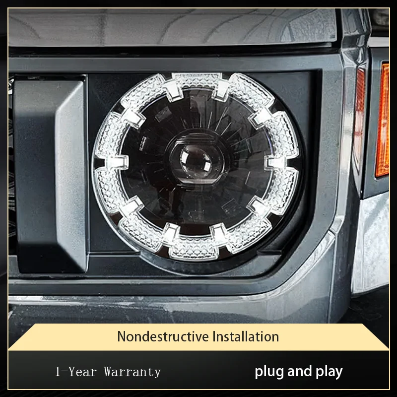 اكسسوارات المركبات لتويوتا لاند كروزر LC76 2024 الجبهة ضوء DRL رئيس مصباح سيارة بدوره إشارة ترقية LED عدسة المصباح السيارات #6