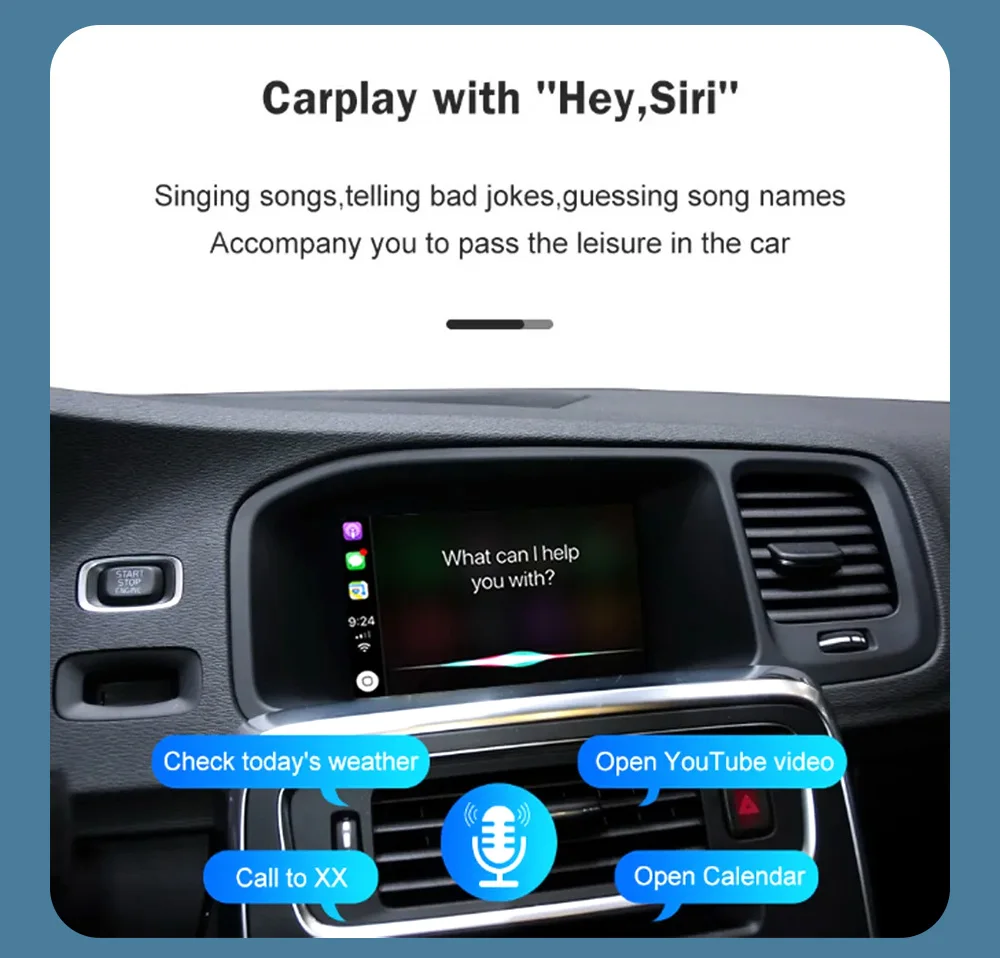 AUTOABC Neues kabelloses Carplay Android Auto Modul für Volvo S60 XC60 V60 V40 2015-2018 Mirror Cast AirPlay Unterstützung für Kameras – Detail 8