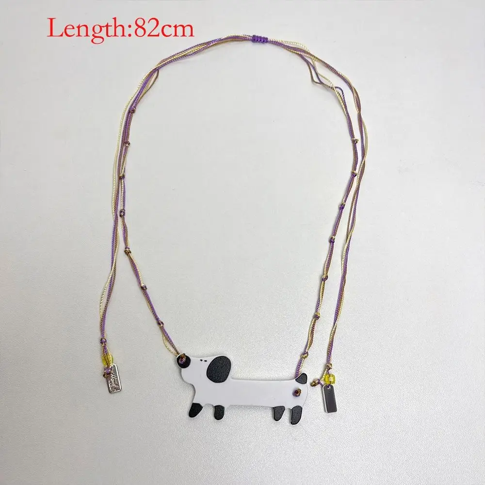الأزياء الرجعية السيراميك قلادة قلادة الأصالة أنيقة السجق الكلب قلادة ارتداء اليومي فتاة سترة الملحقات