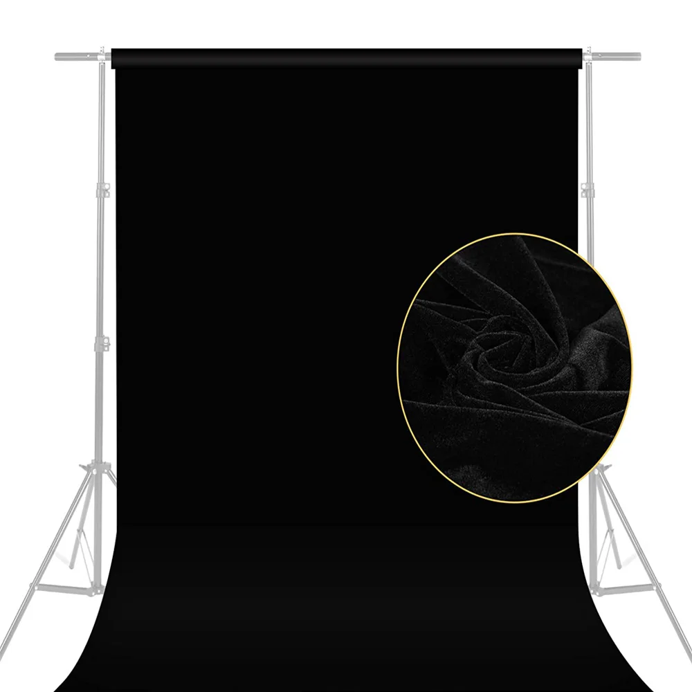 2x3M Black Velvet Backdrop Cloth Photography Accessory Photo Studio Black Backdrop Washable Velvet Cloth For Portrait Video