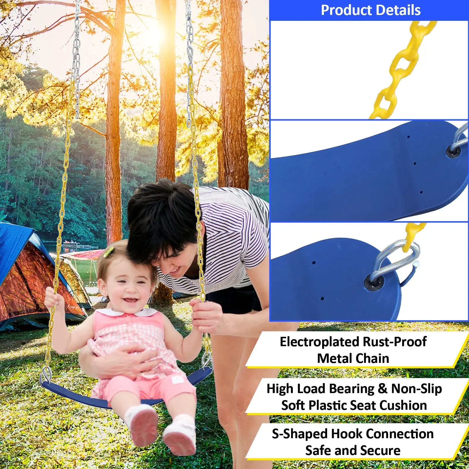 2026 Modern Style Indoor/Outdoor Metal Swing Set with Safety Belt Stainless Steel for Backyard Park School Courtyard Use