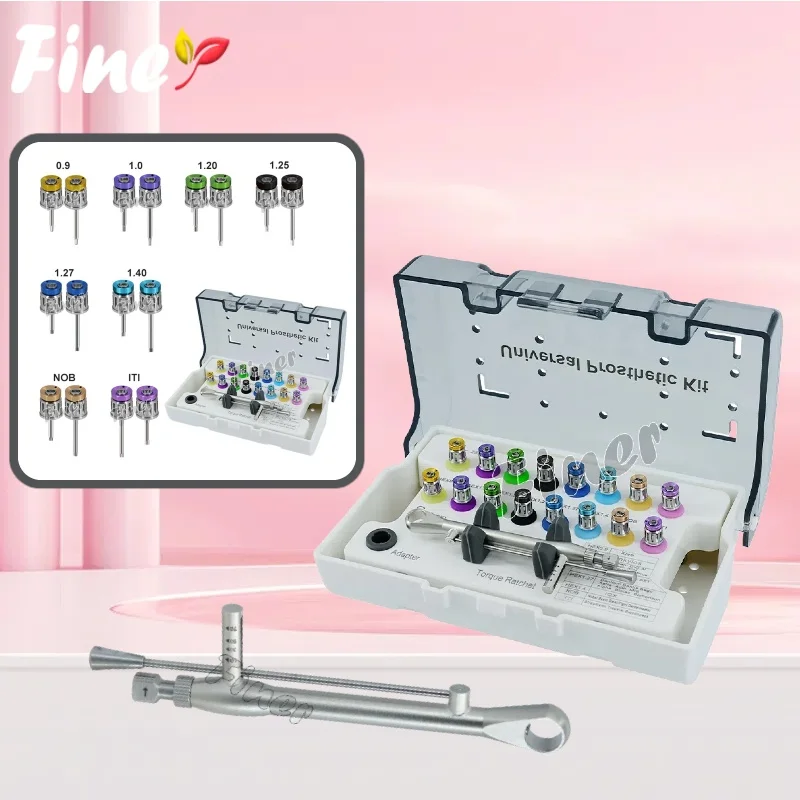 

Finer Dental Implant Torque Wrench Screwdriver Prosthetic Kit 10-70NCM Ratchet Drivers Dentistry Implant Repair Tools