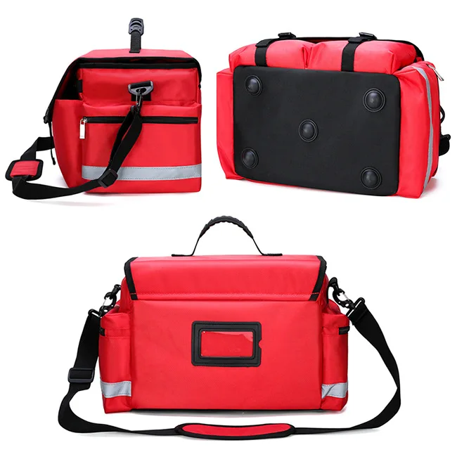 Outdoor First Aid Kit Large Outdoor Sports Red Nylon Waterproof Cross Messenger Bag Family Oxford cloth Travel Emergency Bag