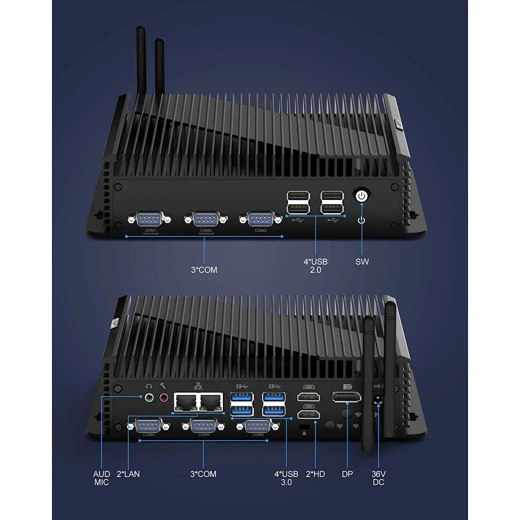 Industrial-Grade Mini PC I5-1235U Processor 70W Max Consumption 64GB Dual DDR5 SODIMM New 64GB Dual DDR5 SODIMM