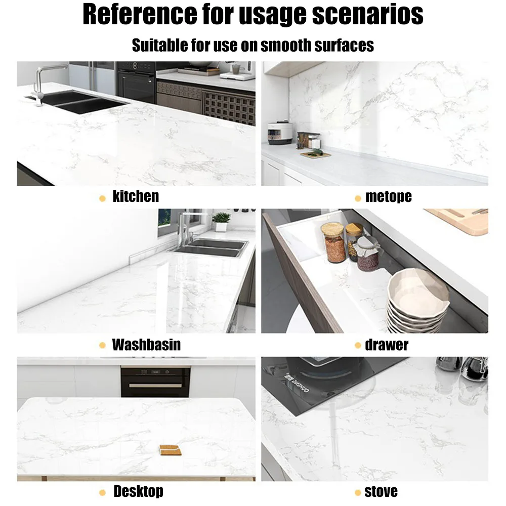 DIY Oil-Proof Self-Adhesive Kitchen Living Room Waterproof Moisture-Proof Wallpaper Countertop Tile Marble Sticker Home Decor