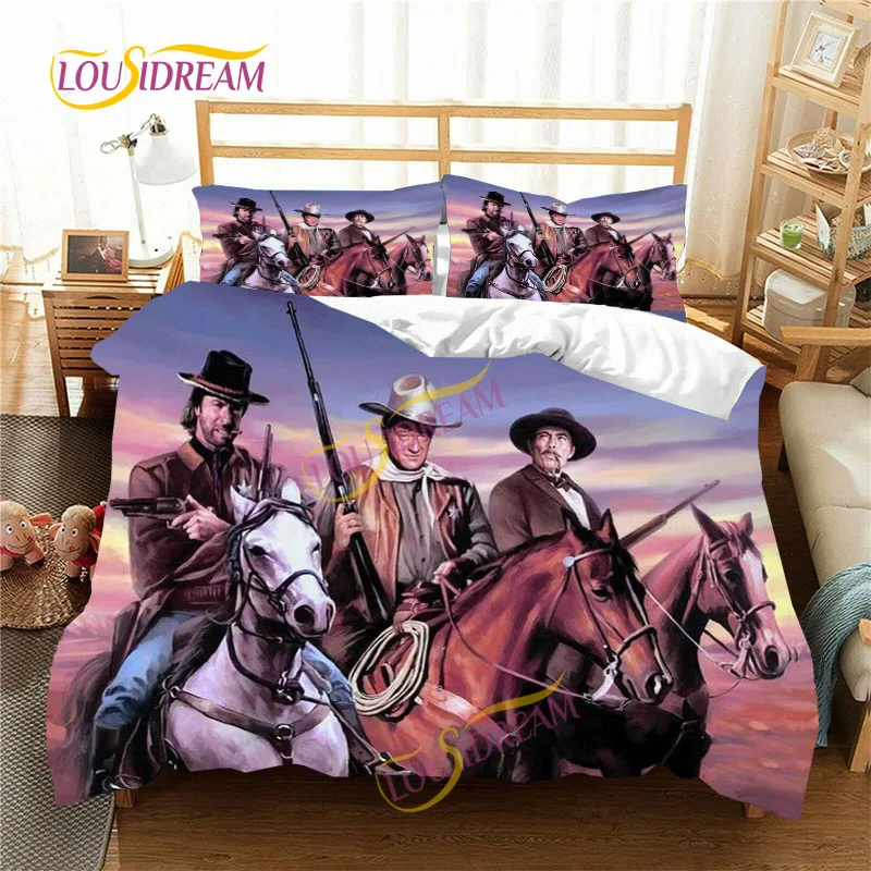 Ecstasy Style Cowboy Actor John Wayne Bedding Set Oversized Duvet Cover Pillow Case Bedding Oversized Bedding Four Season Sheet