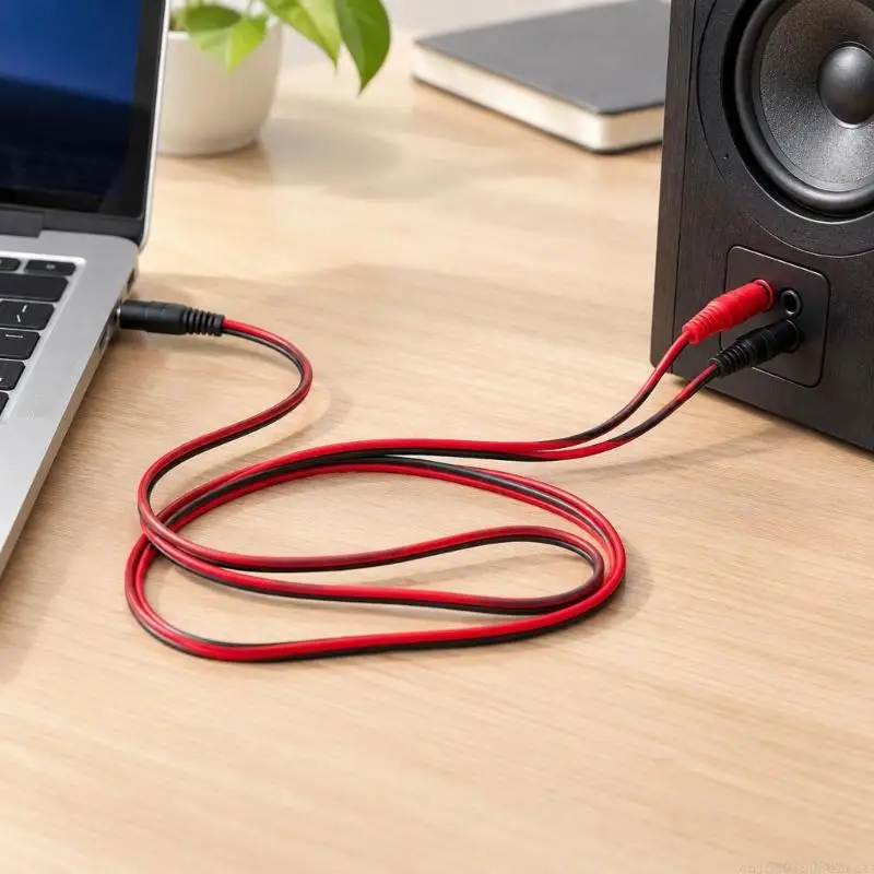 D5BB Red and Black Polarity Cable for DC5.5X2.5Mm/DC5.5X2.1mm Instrument Connection