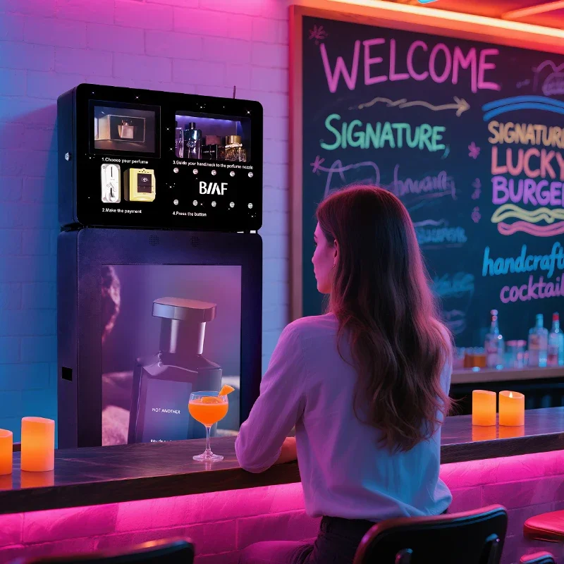 Night Club Smart Wall Mounted Luxury Smart Cosmetic Genius Fragrance Cologne Cashless Perfumatic Spraying Vending Machines