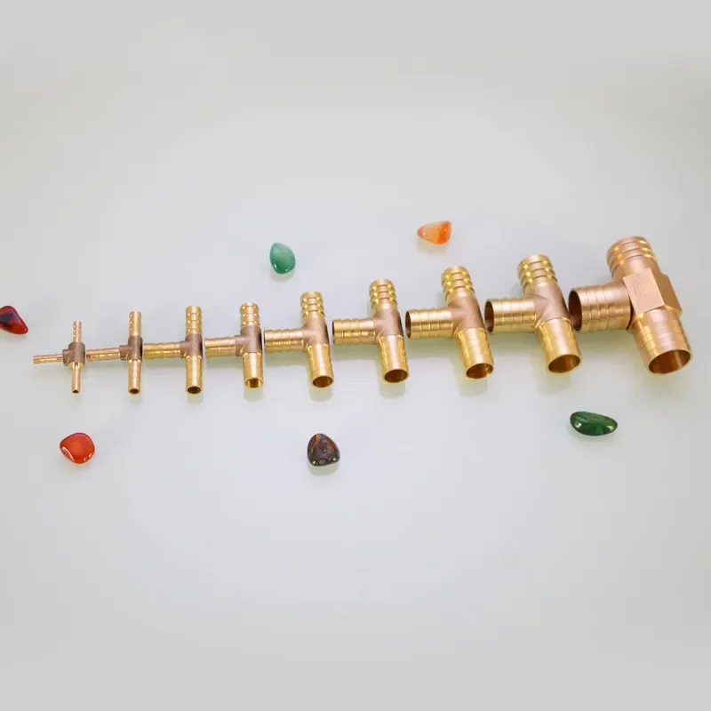 1Pcs High Quality Brass T Shape 3 Way Push-in Quick Connector  for Air Water Hose Tube Pneumatic Plumbing Branch Fitting