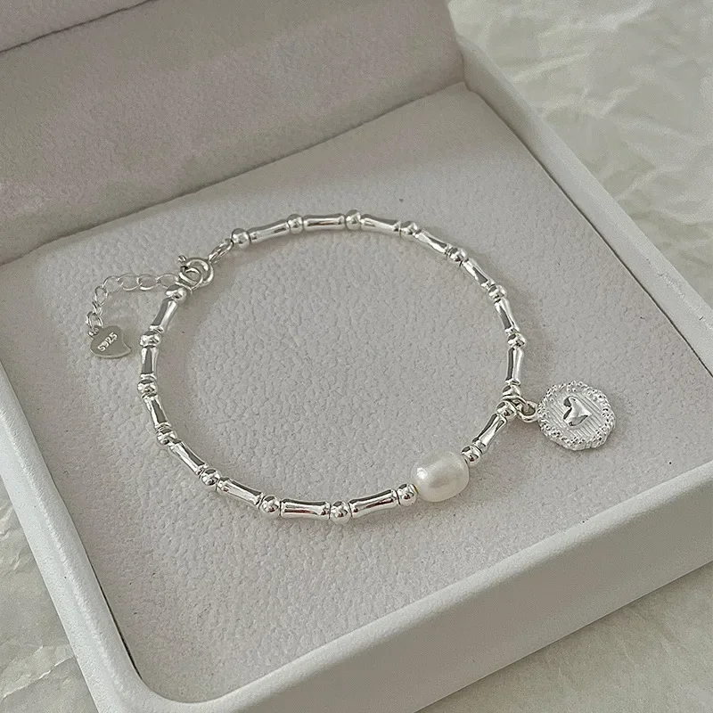

925 Sterling Silver Bracelet Partial Pearls Knots Bracelets for Women Fashion Luxury Design Bead Charm Bracelet Party Jewelry