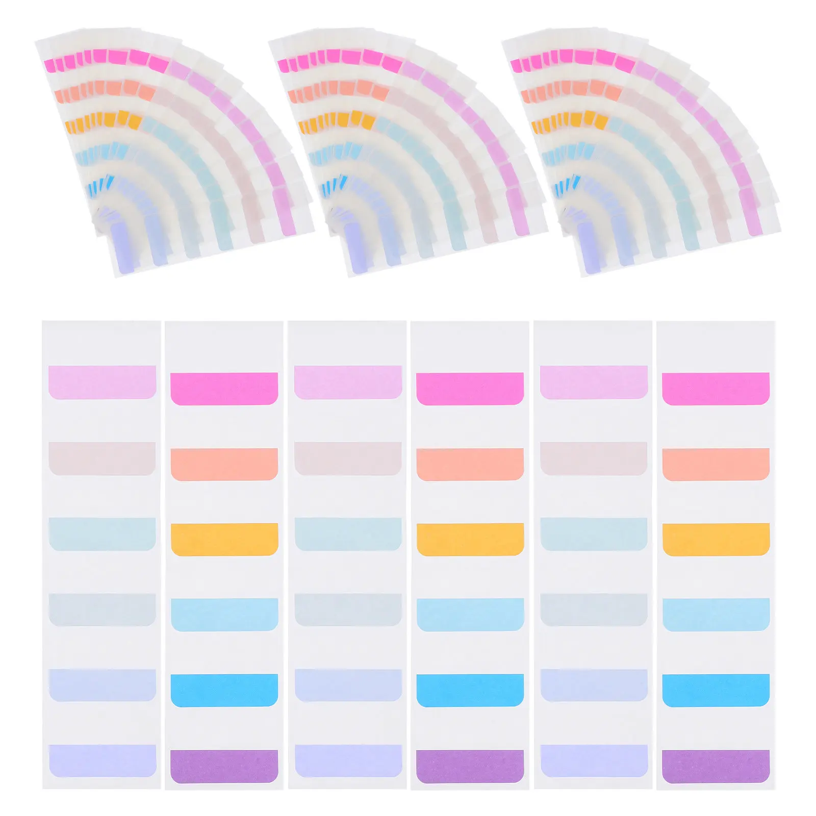 

600Pcs Sticky Index Tabs Colored Book Annotation Tabs Writable Transparent Page Markers for Study Work Planning Documents Filing