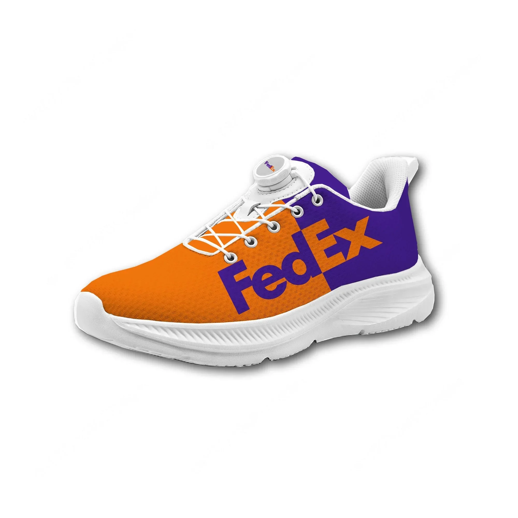 FedEx Mens Womens Hiking Running Shoes Laceless Rotating Button Sports Shoes Casual lightweight Custom Sneaker
