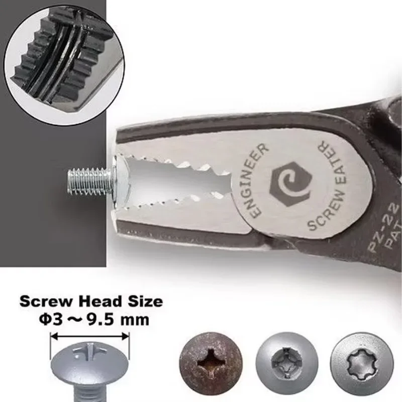 Engineer PZ-22 Screw Extractor Tool - Pliers for Easily Removing Rusted Screws - Safe Maintenance/Installation Japanese Tools