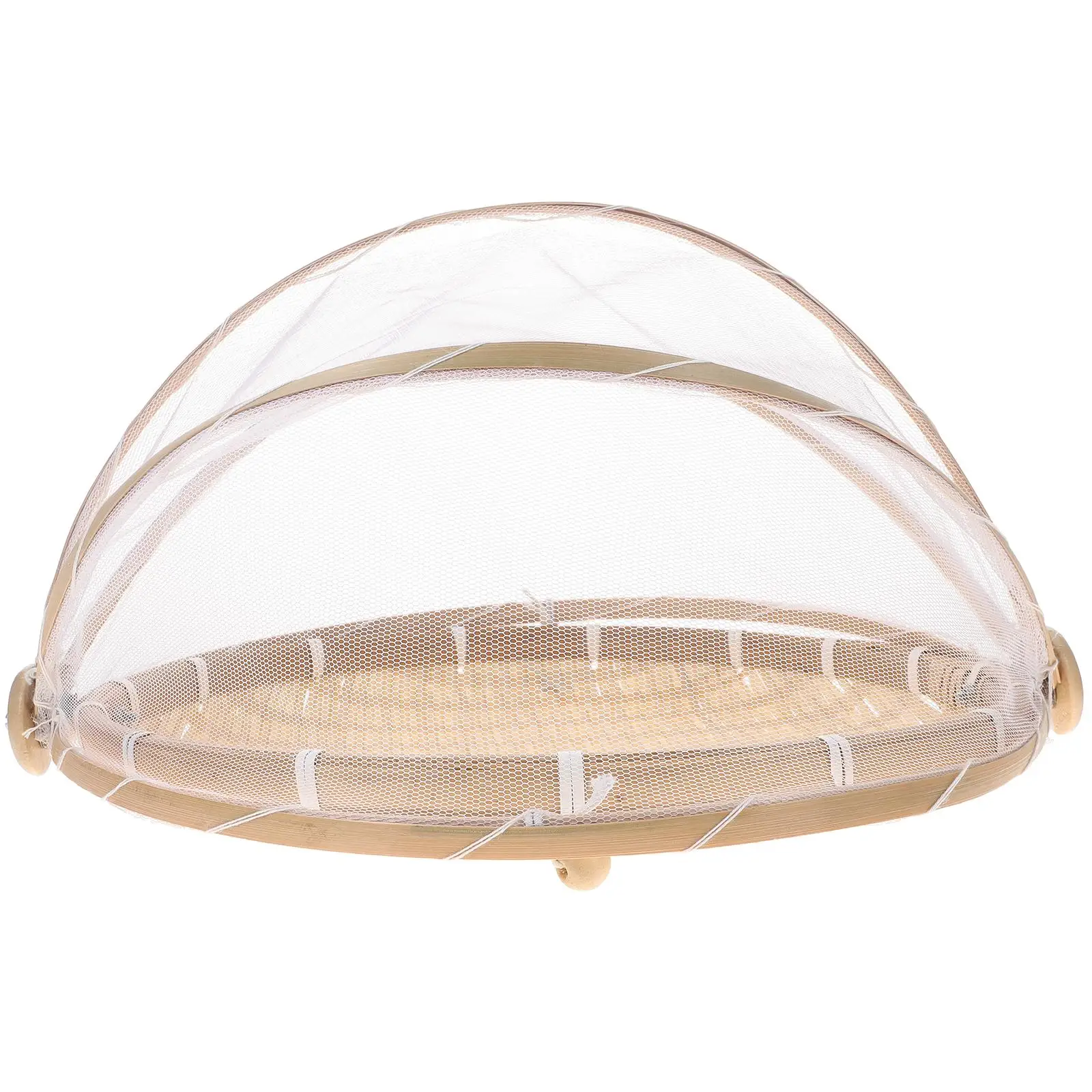 

Fly Basket Food Bread Baskets for Table Vegetable Storage Bamboo Craft Fruit Cover Dustproof Net