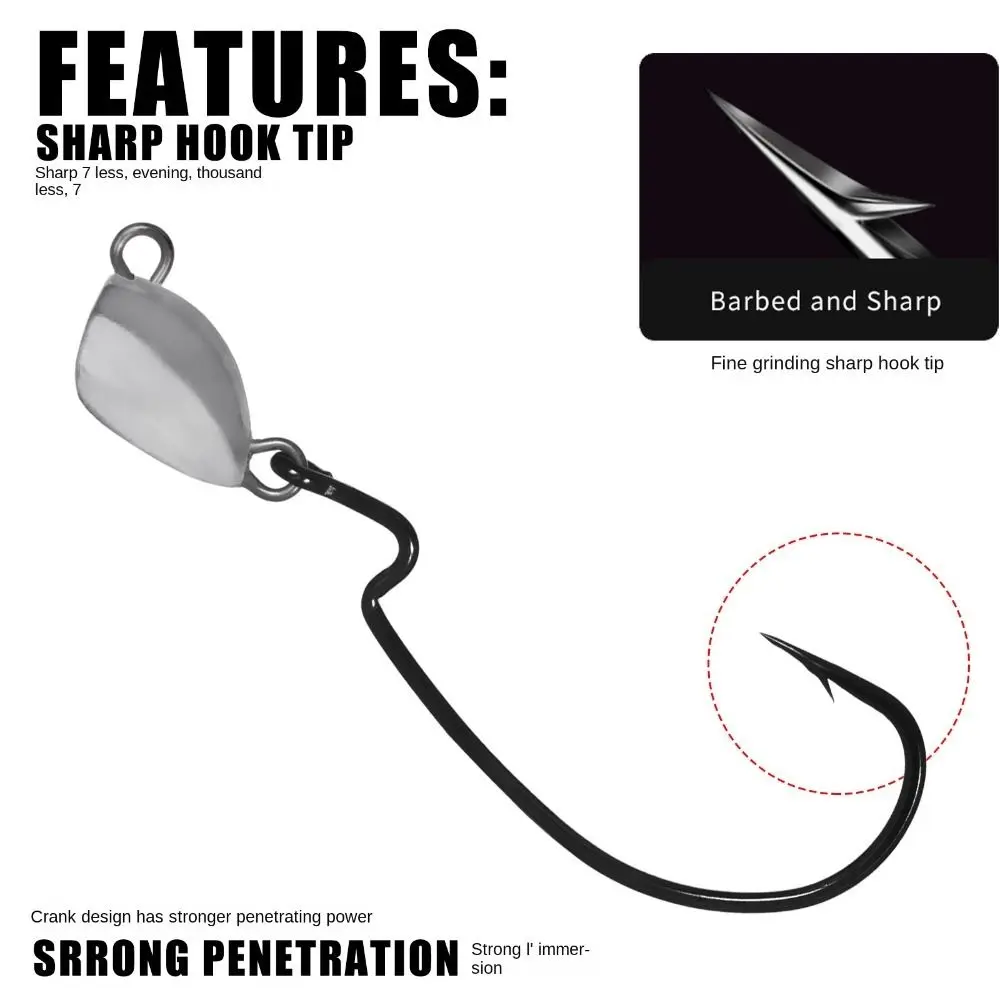 

Turn Ring Sequins Lead Weight Head hook 3.5g 5g 7g 10g Soft Lure Fishing Hook Carbon Steel Sharp Barbed Hooks Fishing Tackle