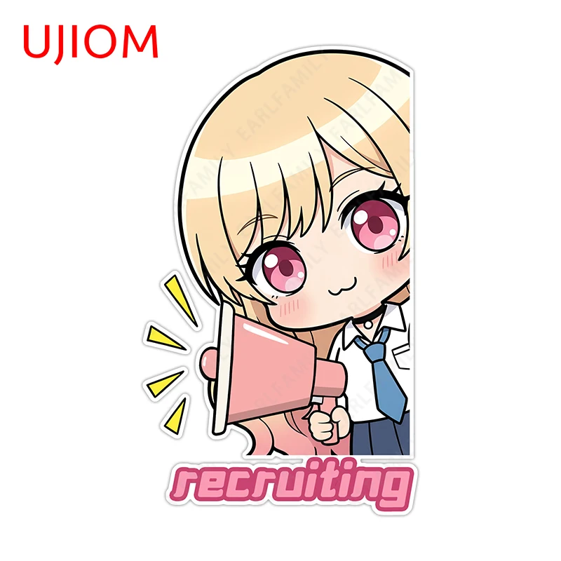 Pegatina de Pared UJIOM Kitagawa Marin Recruting, Adhesivo de Personajes de Anime Man Furry Nagatoro Hayase Anya, Papel Tapiz Adhesivo para Pared