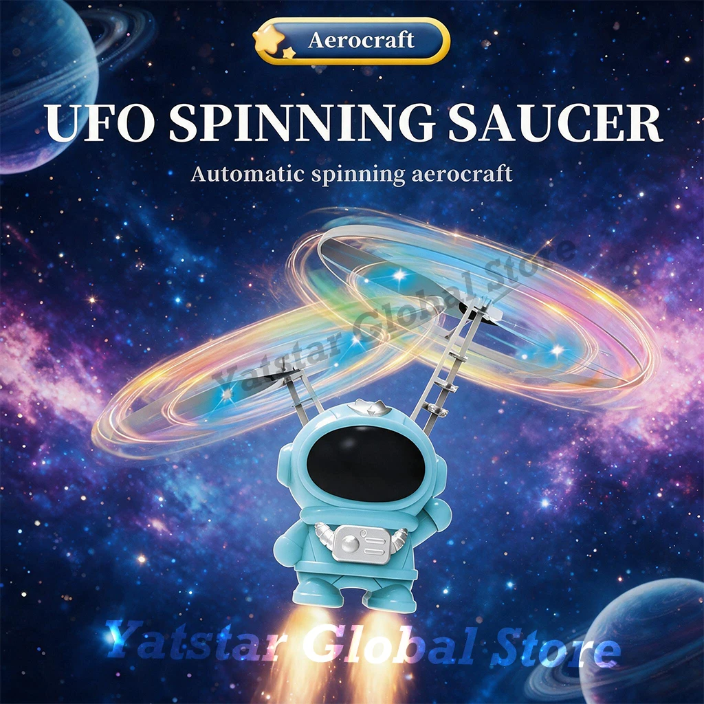 Magic Flying Robot UFO Luminous Spaceman Plane Aircraft Drone Machine Indoor Outdoor Games Toys for Boys Girls Birthday Gift Fun