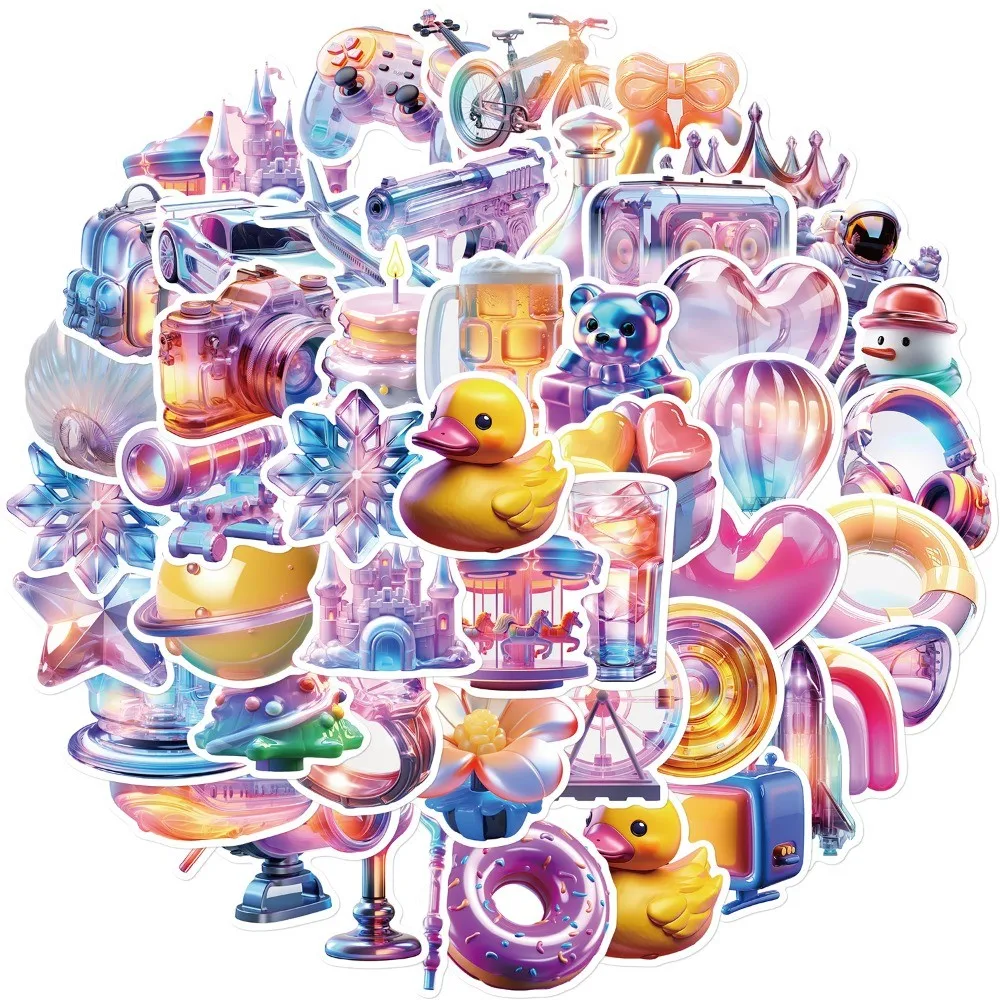 50-Piece Set No Duplicates: Unique 3D Gift Series Graffiti Stickers -DIY Waterproof Decor for Water Bottles Giajar Sticker Store