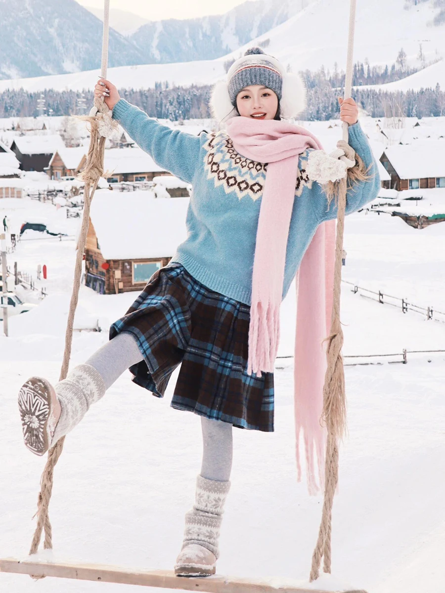 REDDACHiC, pantalones cortos de Tweed a cuadros de talla grande para mujer, faldas plisadas con cintura elástica, Bermudas, pantalones escolares Vintage Y2k Harajuku