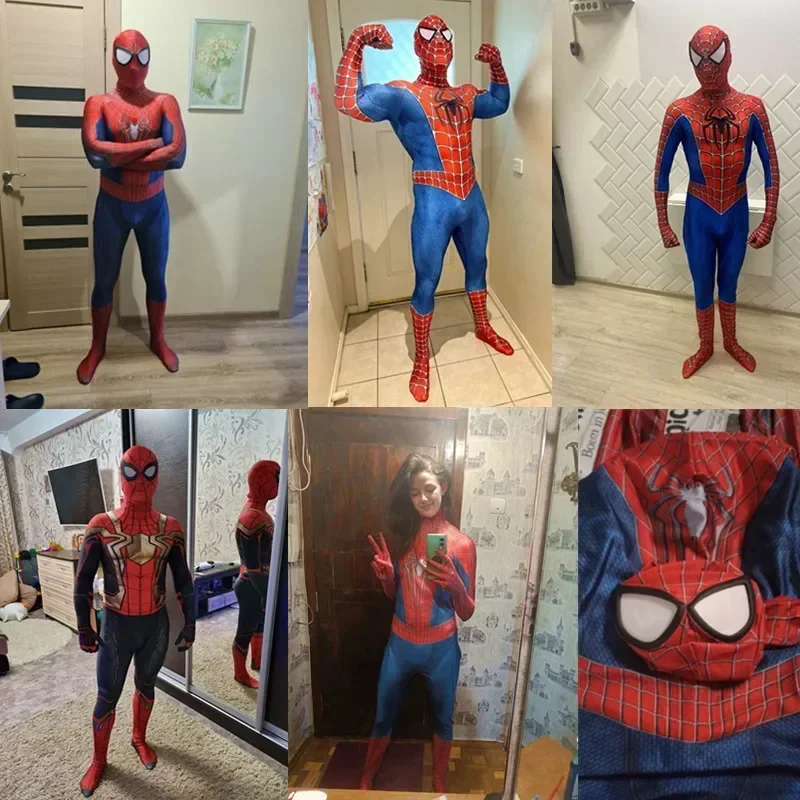 New AAdult Superhero Remy Bodysuit Movie Character Peter Parker Cosplay Spandex 3D Costume Halloween Game Dress Up Send  2025 AA