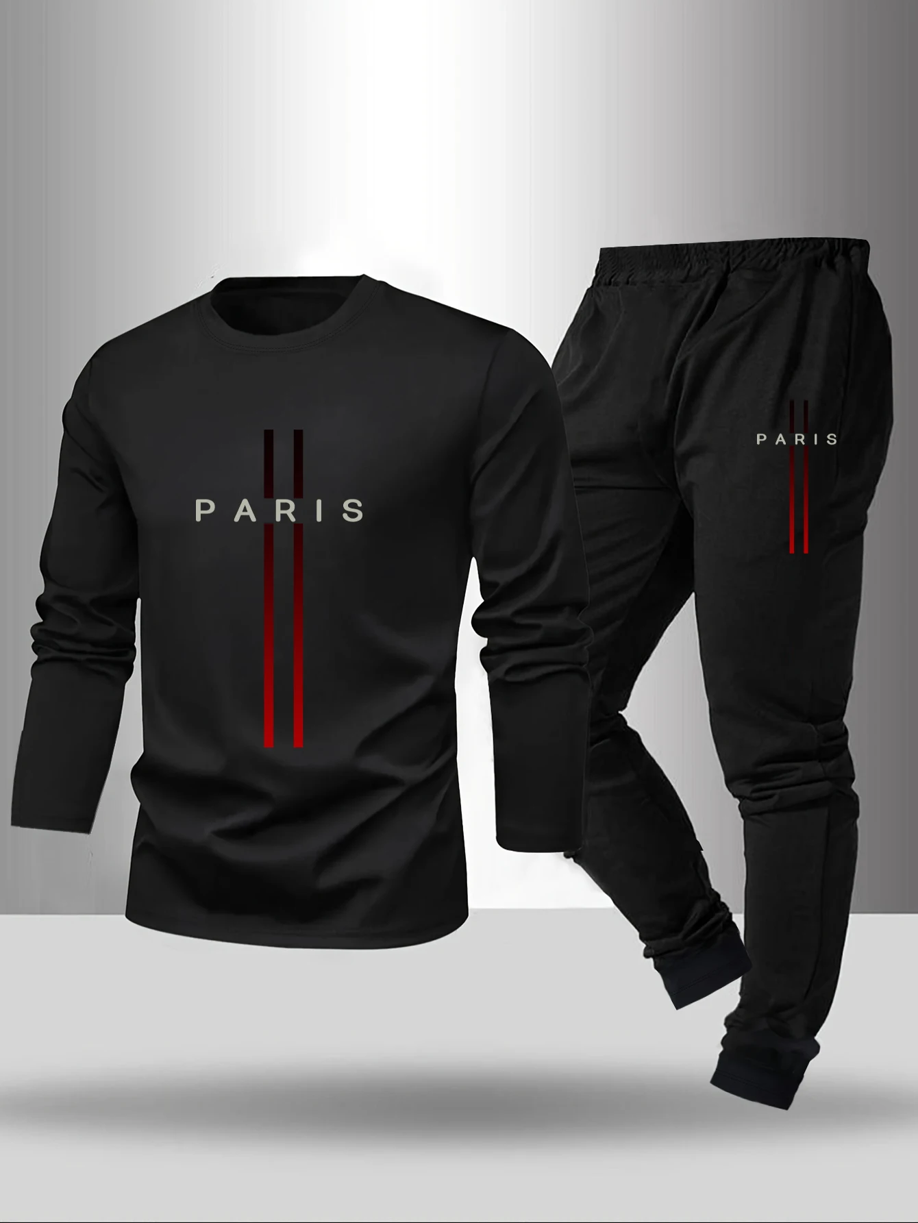 

2-piece men's sleepwear spring/summer/autumn long sleeved pants fashionable and trendy letter pattern base shirt home suit set