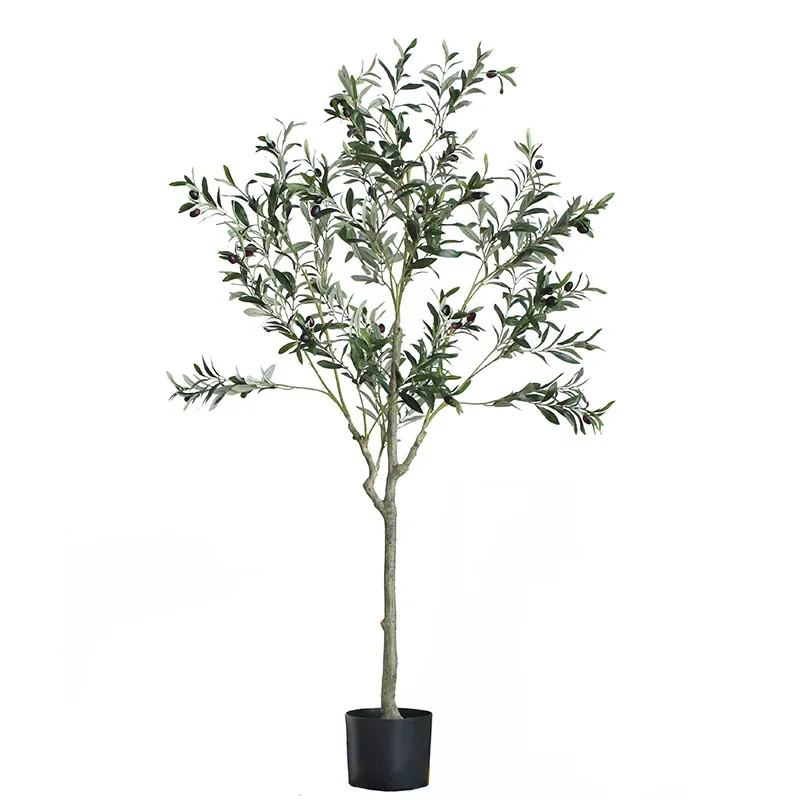 Artificial Olive Tree Bonsai Plastic Leaf Green Fake Potted Olive Tree Home Party Floor Office Wedding Decor 120cm-240cm 2024