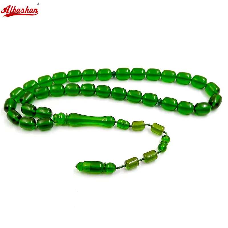 Tasbih Green resin arabic bracelet muslim gift turkish misbaha 33 prayer beads islamic accessories on hand