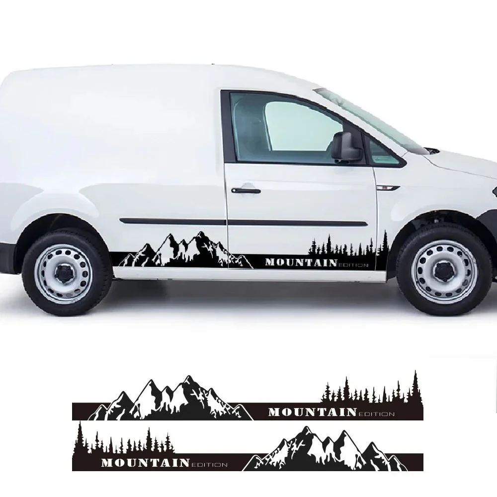 2PCS Car Door Stickers For Volkswagen VW Caddy MK1 MK2 MK3 2 3 4 Maxi Kombi Camper Van Graphics Vinyl Decals Tuning Accessories view 2