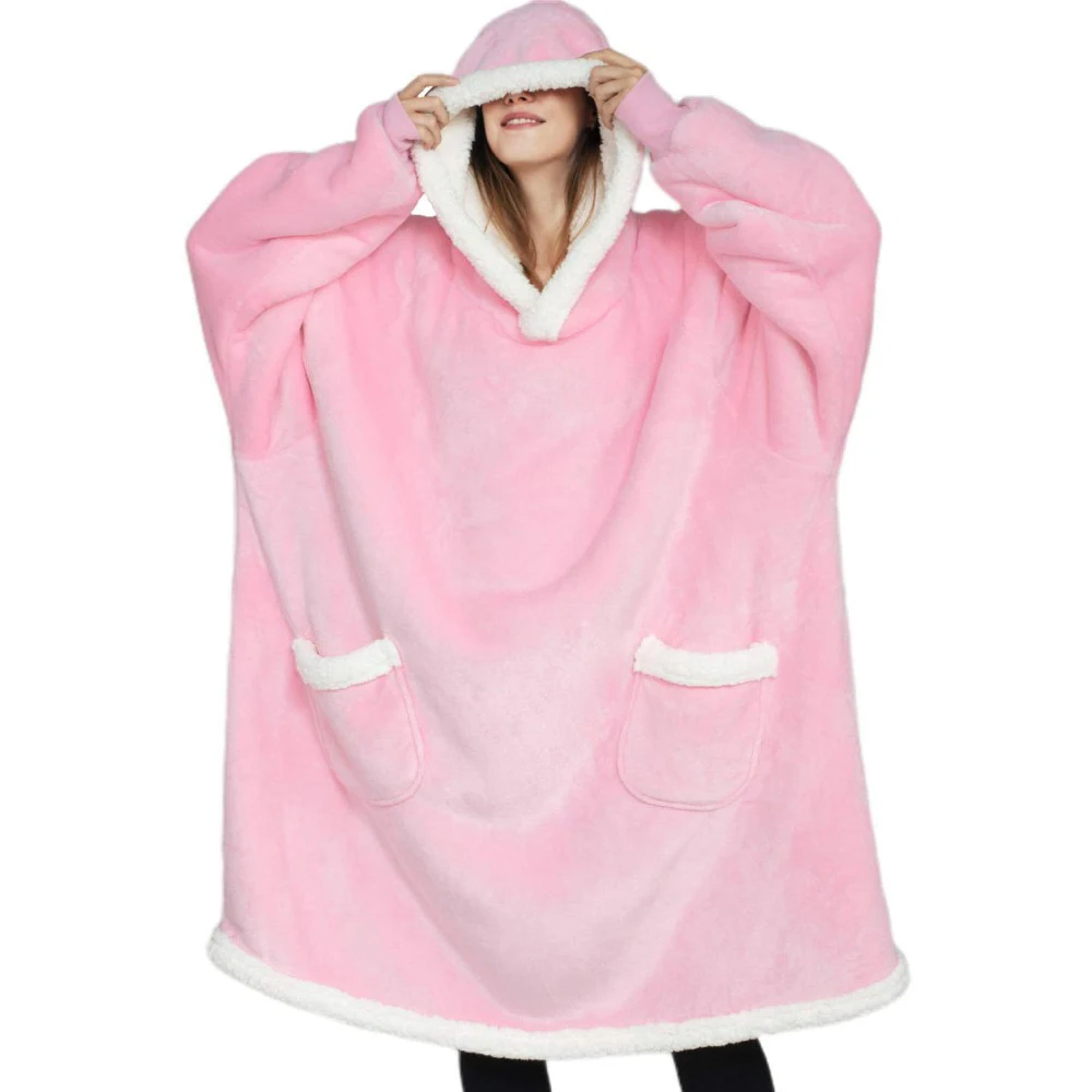 2024 Sleepyhead Pajamas Women\'s Warm Clothes Cashmere TV Blanket Cuddle Hoodie TV Cold Suit