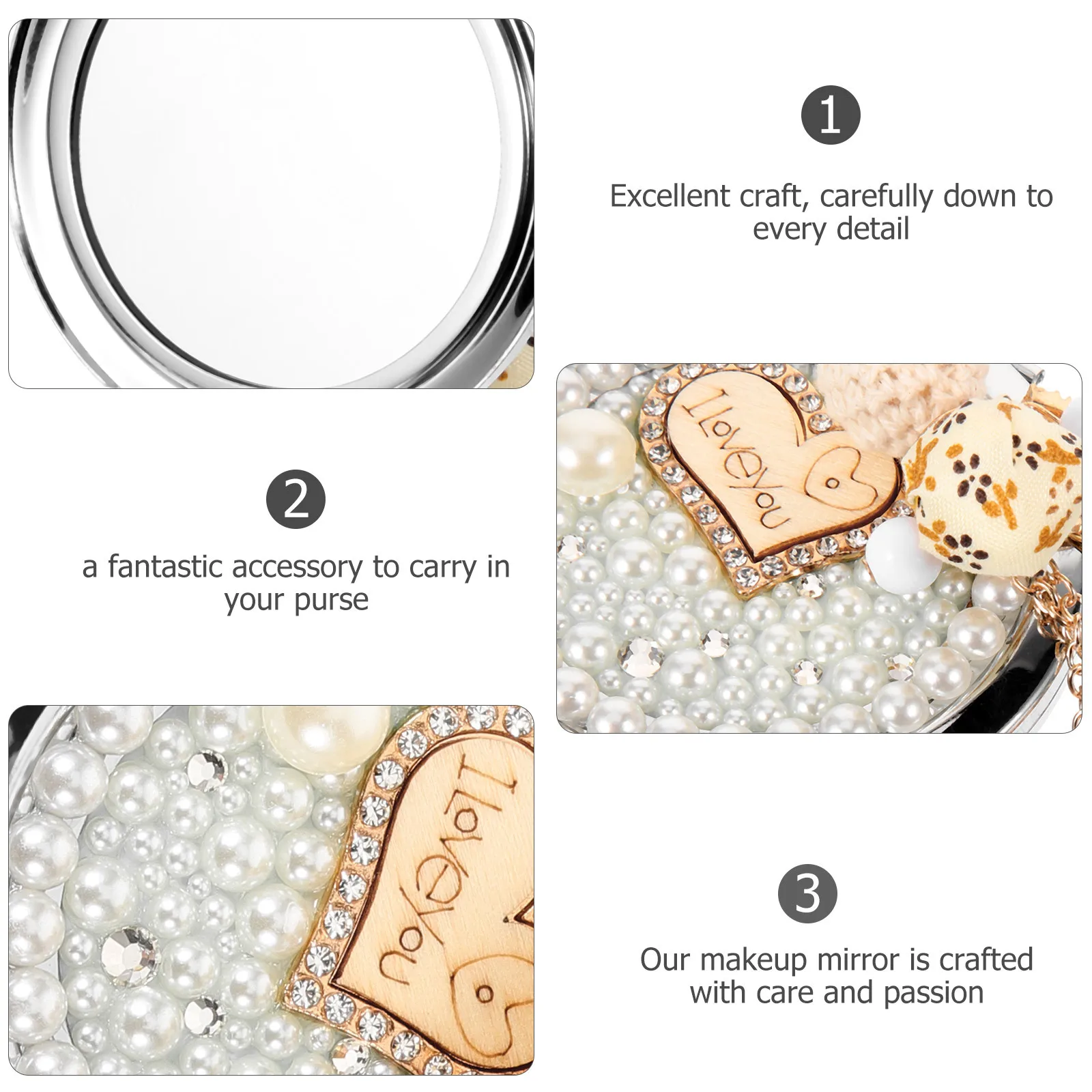 양면 소형 거울 여행용 휴대용 금속 거울 고품질 장인정신 경량 액세서리