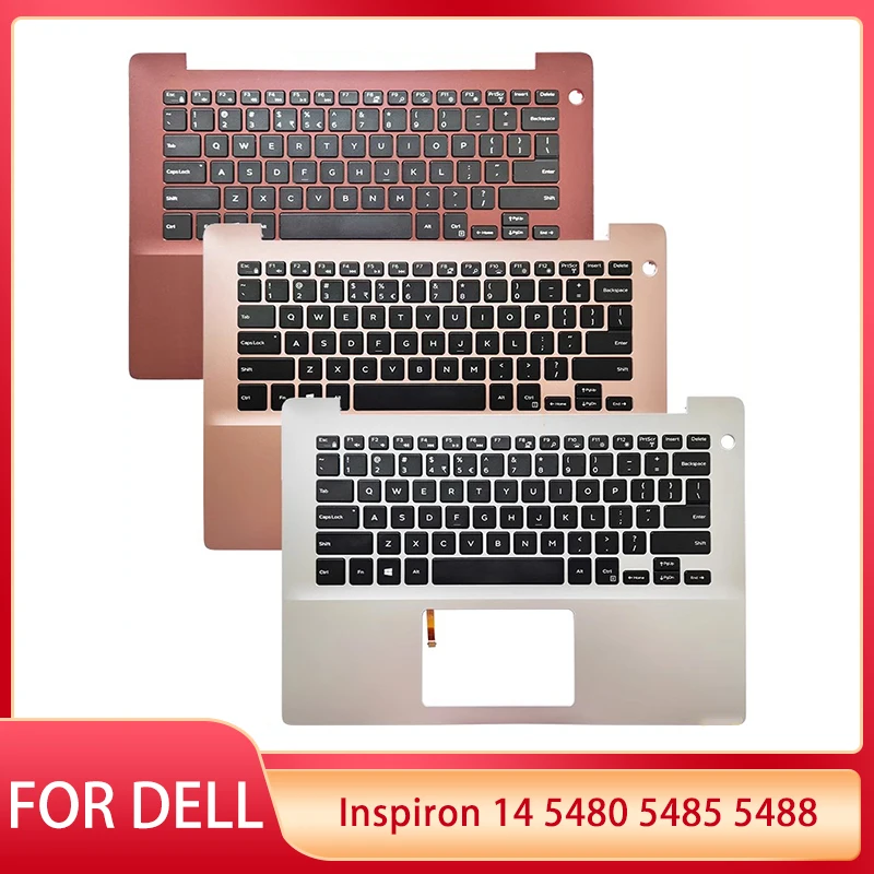 New For DELL Inspiron 14-5000 5480 5485 5488 Laptop US English Keyboard With Backlight Palmrest Upper Cover Case