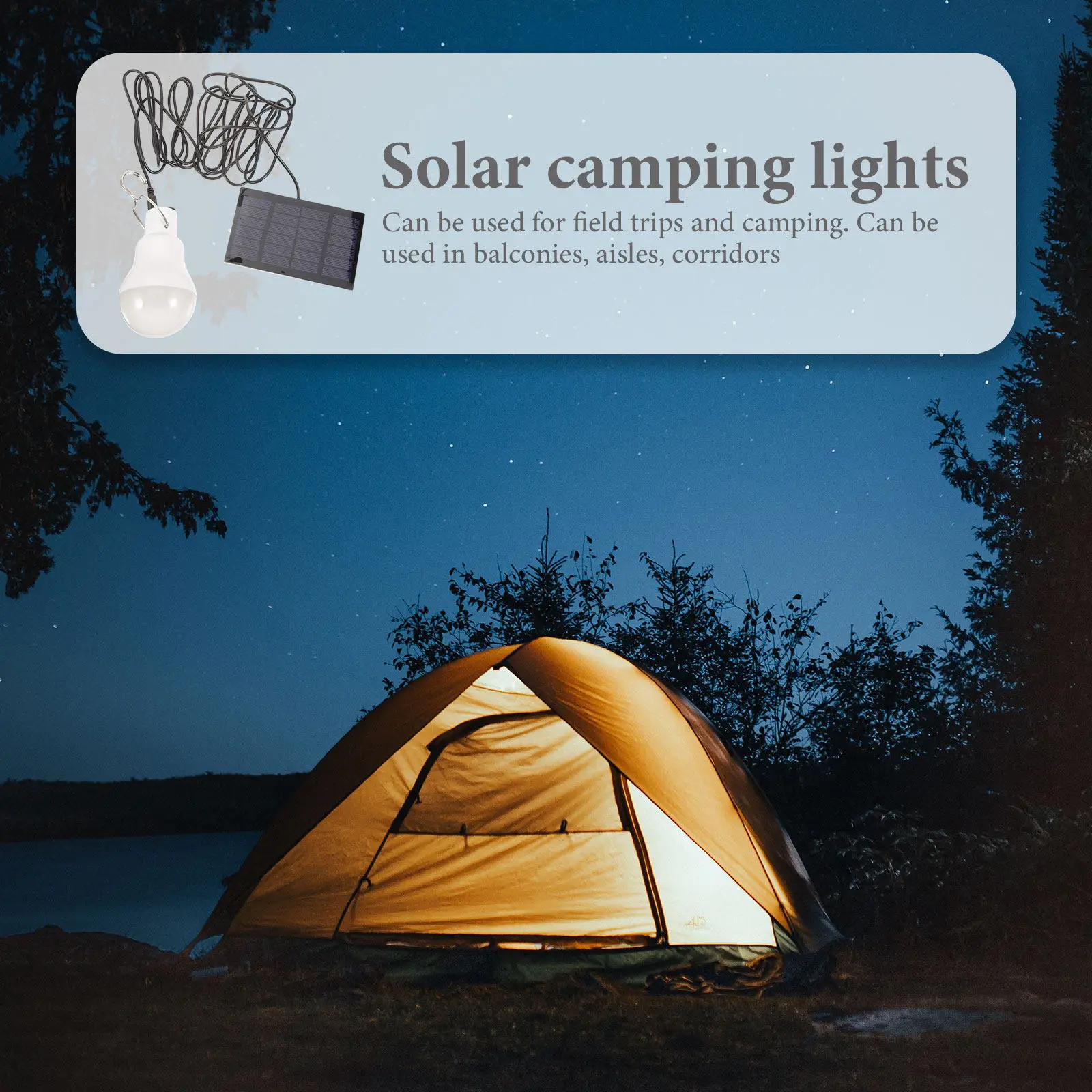 

2 Pcs Camping Solar Light Lamp Lamps Indoor Portable Abs Chicken Coop Lights Powered