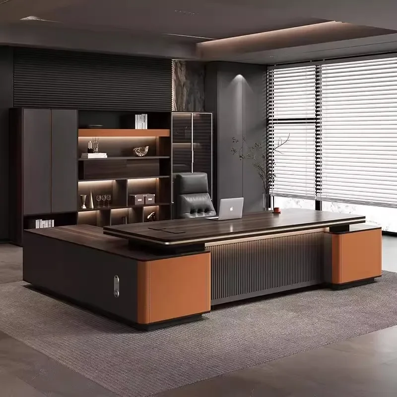 Design European Boss Desk Light Luxury Drawers Executive Computer Desks Storage Unique High Quality Escritorio Modern Furniture