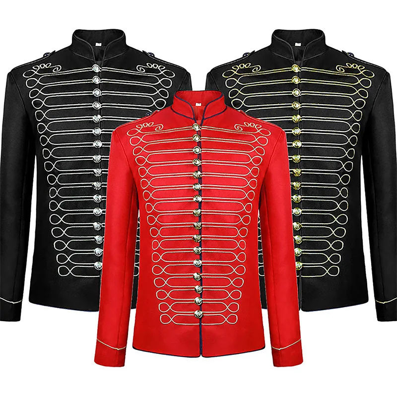 

New loween Wi Medieval Gothic Sle St Drummer Men's Costume Retro Period Piece Ideal for Stage Performances And Fest...